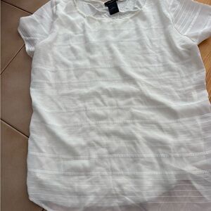 Ann Taylor Ivory Textured Blouse